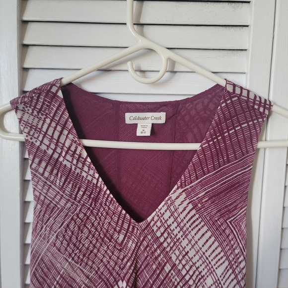 COLDWATER CREEK Plum Geometric Patterned Midi Dress, Size M - Picture 4 of 8